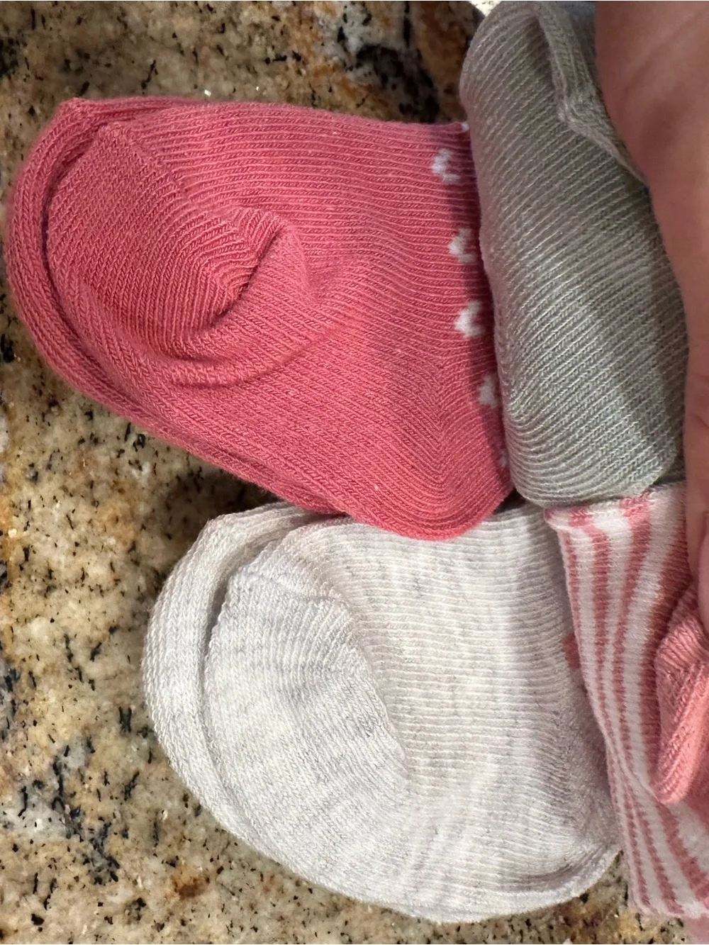 Carter's Pink and White Floral Baby Socks - 6 Pairs